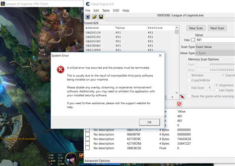 league of legends cheat engine